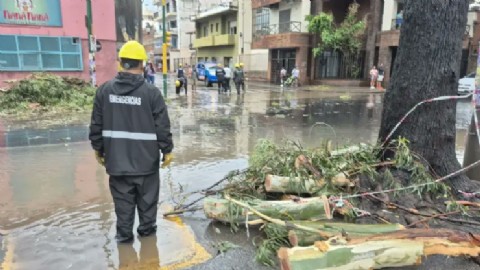 VIDEO | El centro de la Capital volvió a inundarse tras una fuerte lluvia con granizo